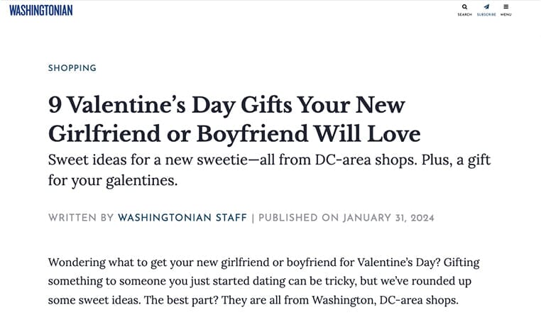 WASHINGTONIAN: JANUARY 2024