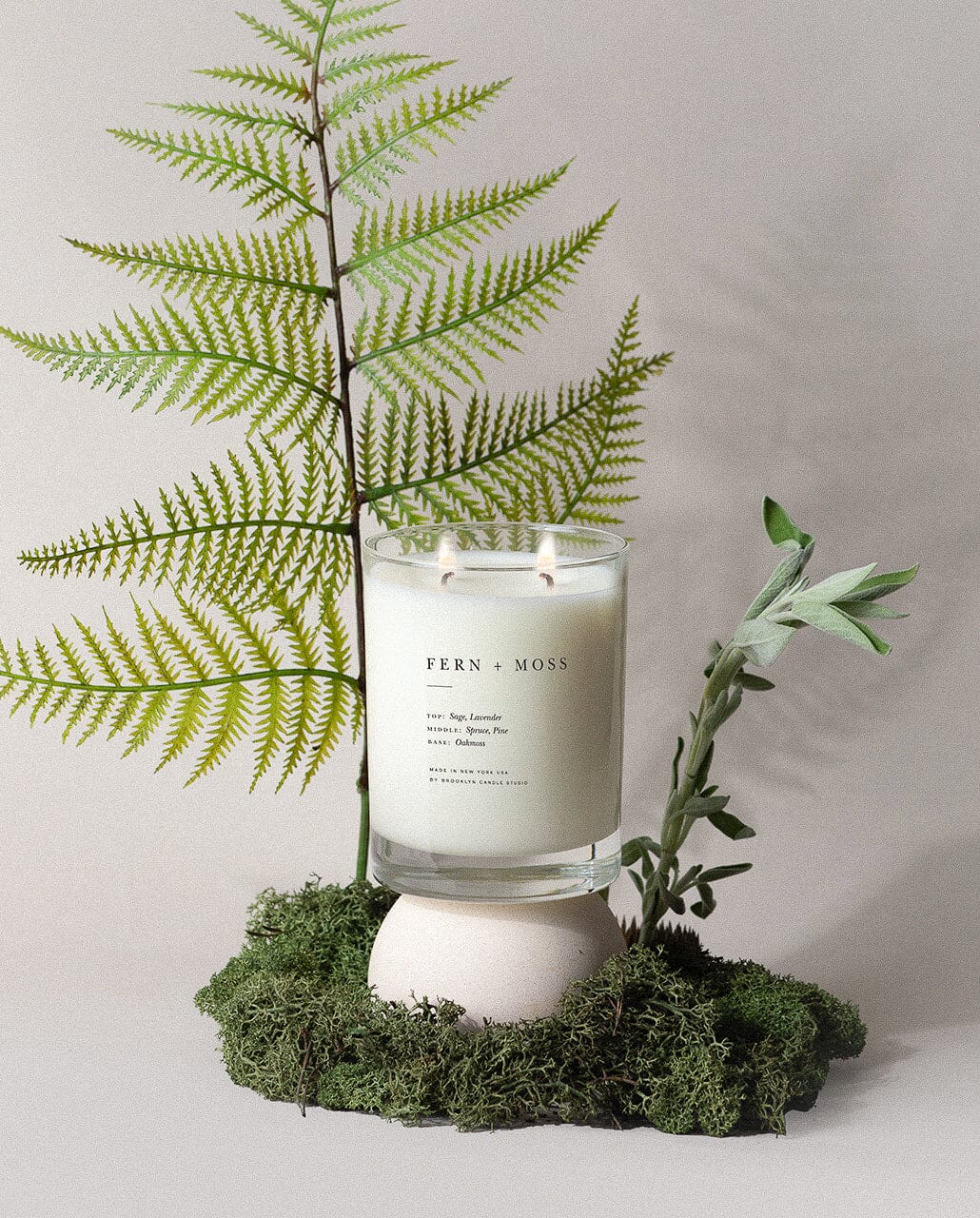 Fern + Moss Classic 2-Wick Candle Escapist Collection Brooklyn Candle Studio 