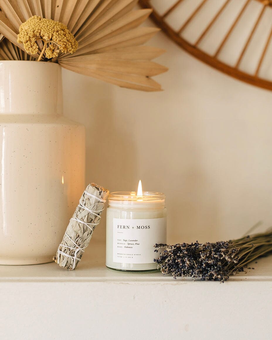 Fern + Moss Jar Candle Minimalist Brooklyn Candle Studio 